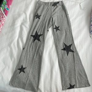 Star Grey Wide-leg Sweatpants